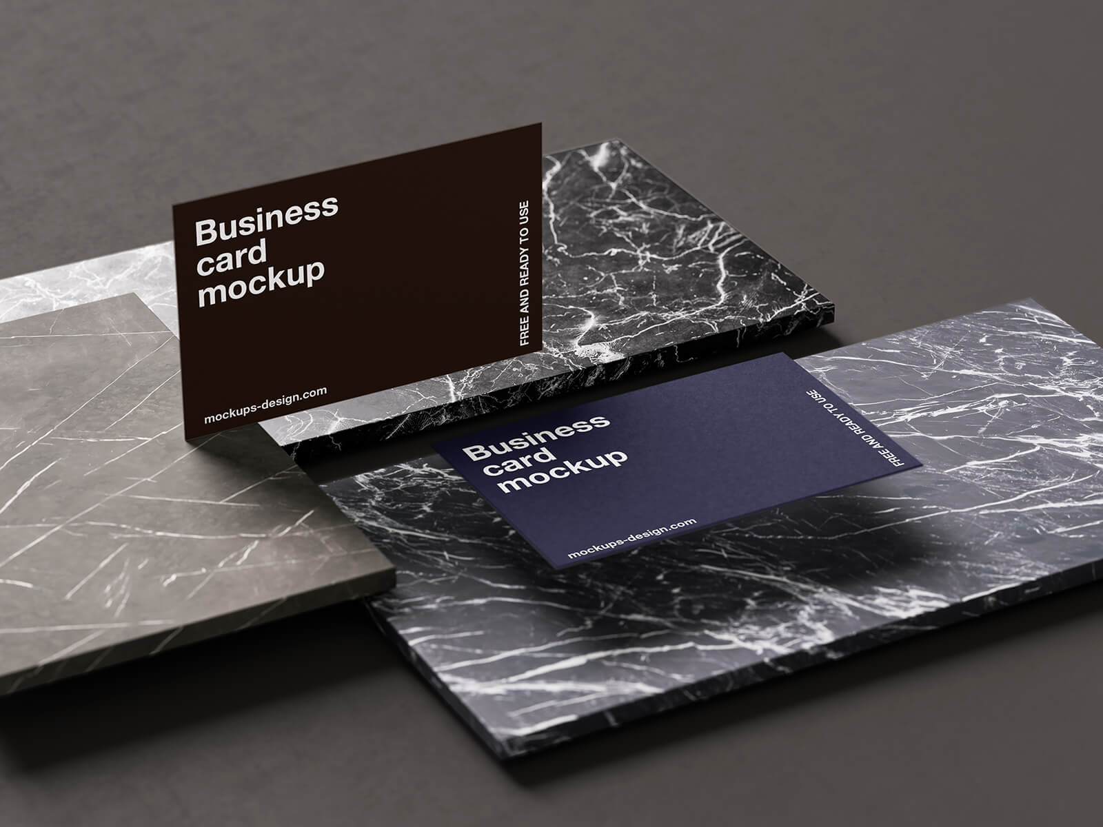 Free Marble Surface Business Card Mockup PSD