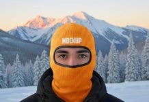 Free Balaklava Ski Mask Mockup PSD