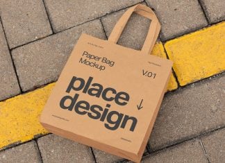 Free Branding Kraft Paper Shopping Bag Mockup PSD