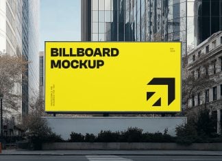 Free City Center Billboard Mockup PSD