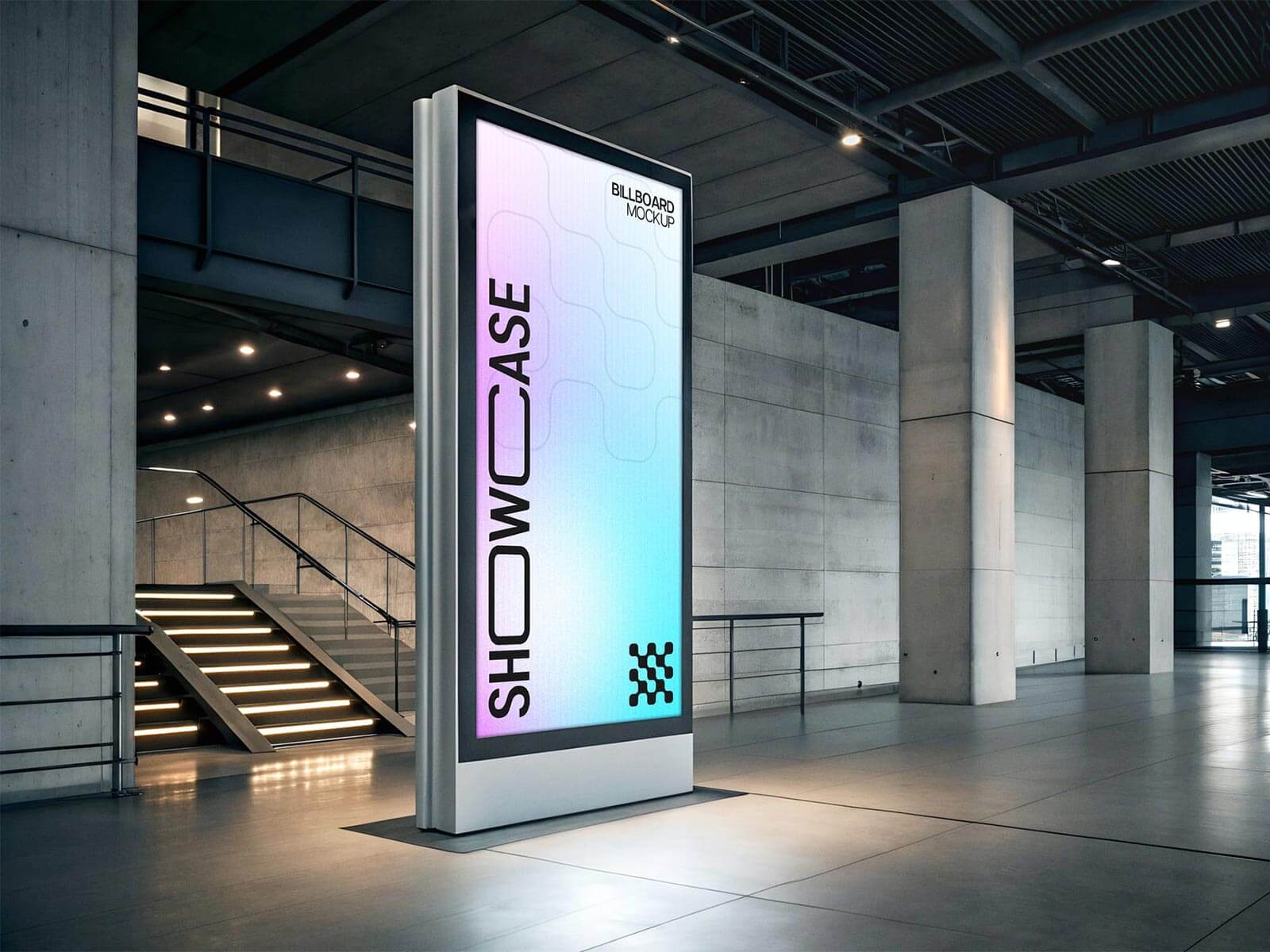 Free Corporate Hallway Mupi Poster Mockup PSD