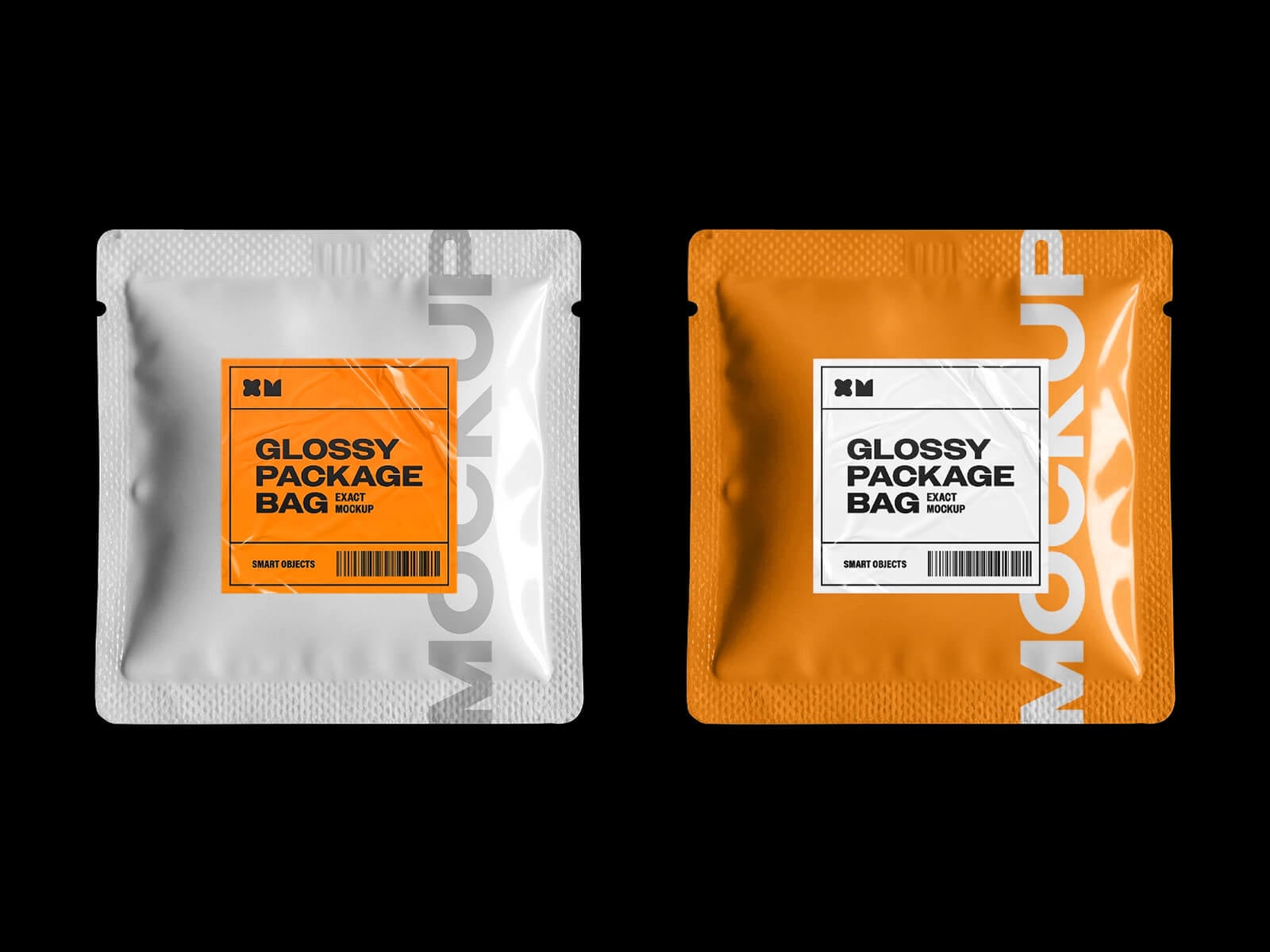 Free Glossy Sachet Bag Mockup PSD