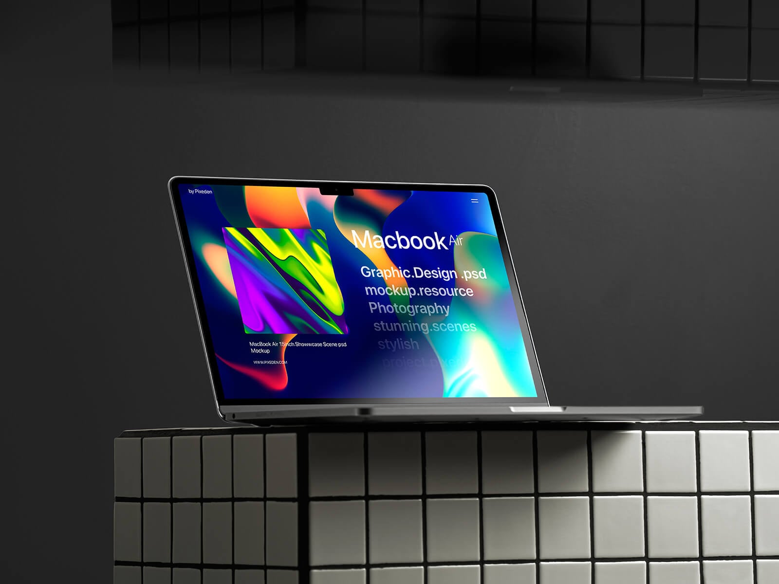 Free M5 MacBook Pro Website Mockup PSD