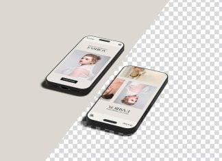 Free Perspective iPhone 17 Screen Mockup PSD
