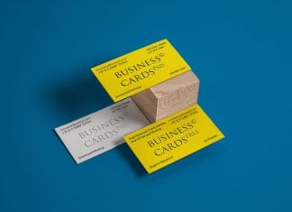 Free Rigid Business Cards Mockup PSD