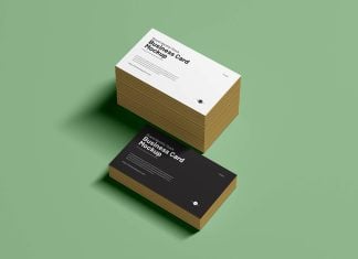 Free Stack Business Card Mockup PSD