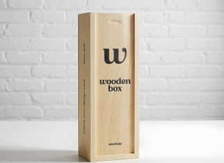 Free Wooden Product Box Mockup PSD