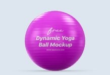 Free Yoga Fitness Exercise Ball Mockup PSD