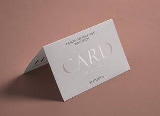 Free Half Fold Invitation / Greeting Card Mockup PSD