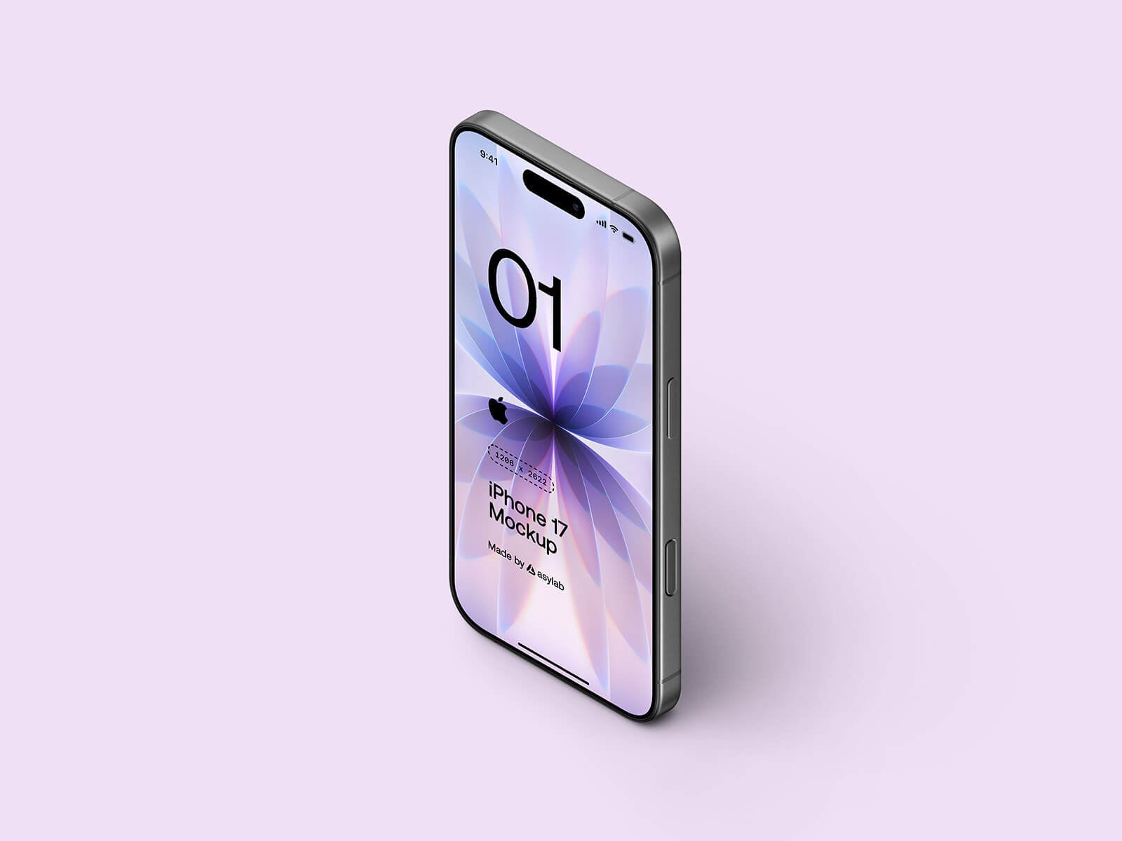 free iphone 17 pro Isometric mockup psd