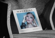 Free Square Magazine Cover Mockup PSD