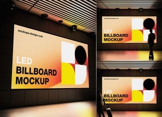 Free Ambient LED Billboard Mockup PSD