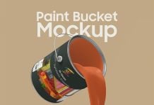 4 Free Paint Bucket Mockup PSD Files