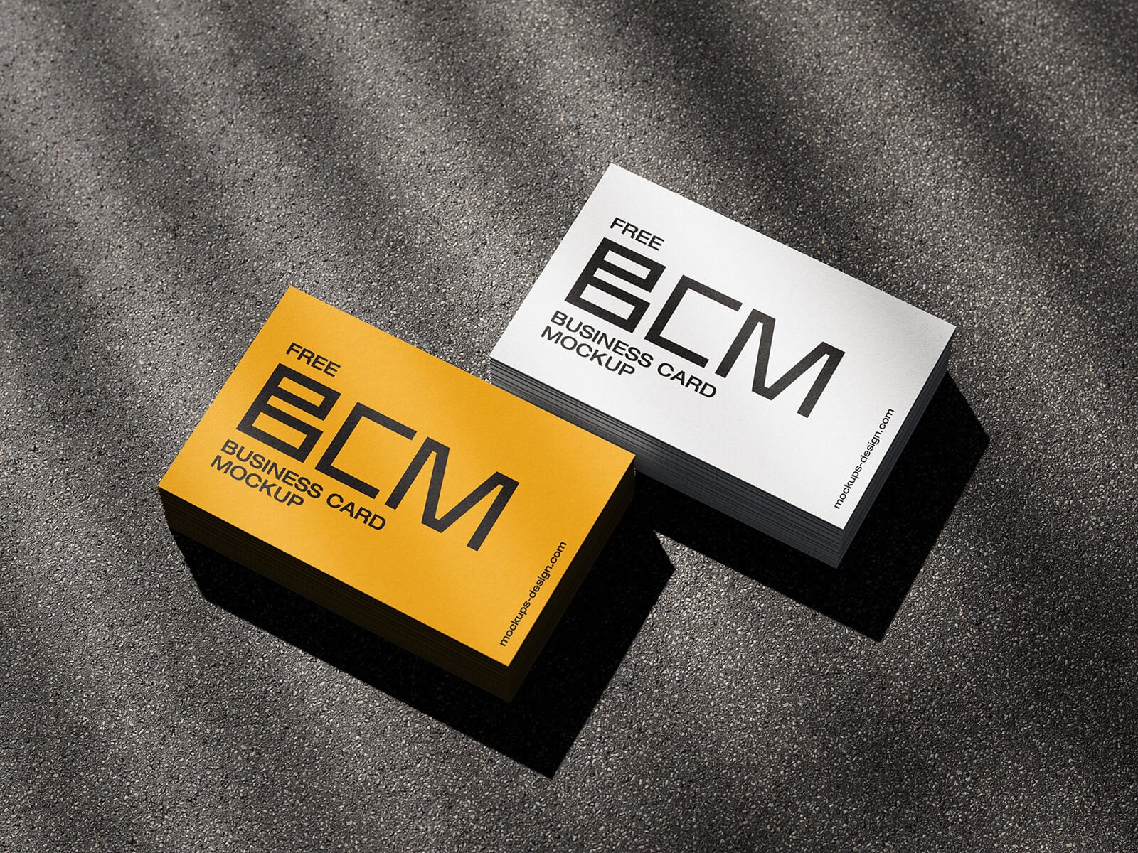 Free Outdoor Shadow Business Card Mockup PSD