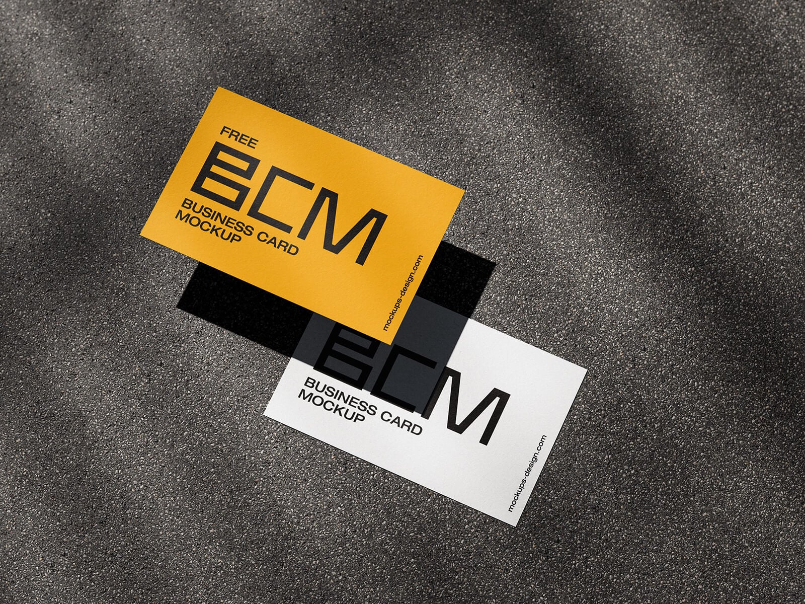 Free Outdoor Shadow Business Card Mockup PSD