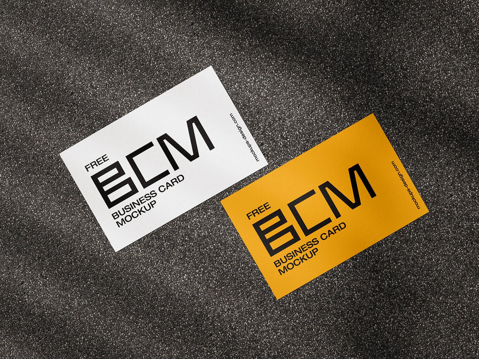 Free Outdoor Shadow Business Card Mockup PSD