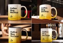 5 Free Souvenir Mug Mockup PSD Files Set