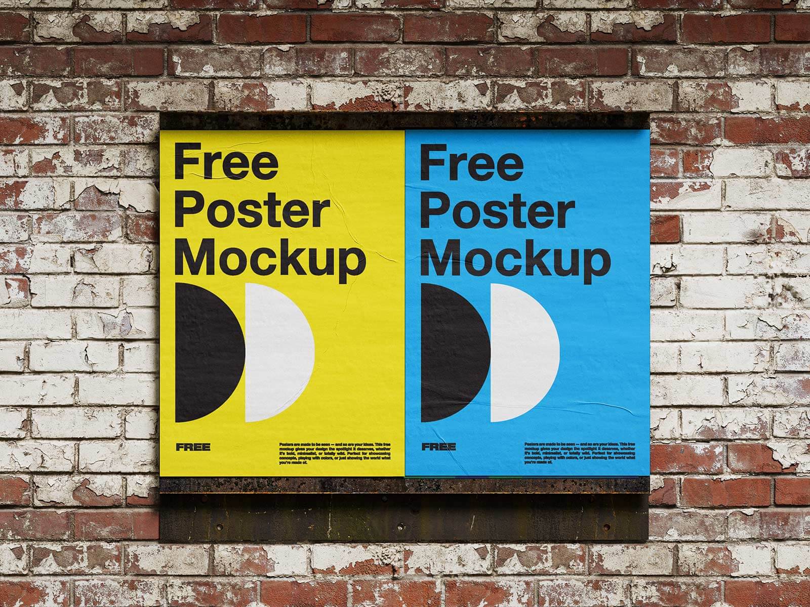 Free Urban Wheatpaste Glued Poster Mockup PSD