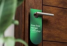 Free Hanging Door Tag Mockup PSD