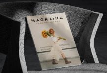 Free A4 Magazine Cover Mockup PSD
