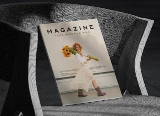 Free A4 Magazine Cover Mockup PSD