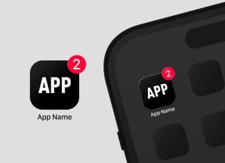 Free Black & Color App Logo Mockup PSD