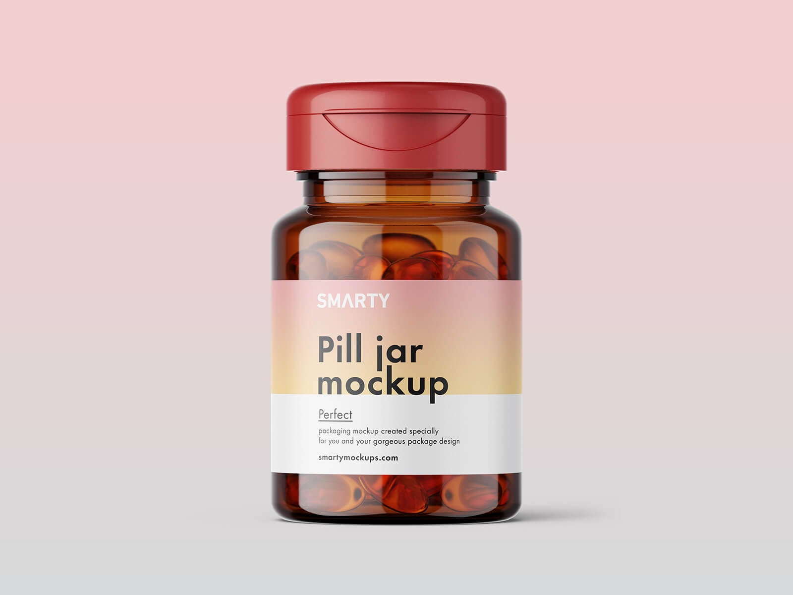Free Flip Cap Soft Capsules Bottle Mockup PSD