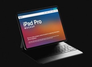 Free M5 iPad Pro With Magic Keyboard Mockup PSD