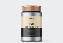 Free Metallic Jar Mockup PSD