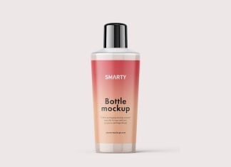 Free Rounded Cap Conical Bottle Mockup PSD
