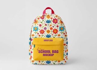 Free School Backpack Bag Mockup PSD
