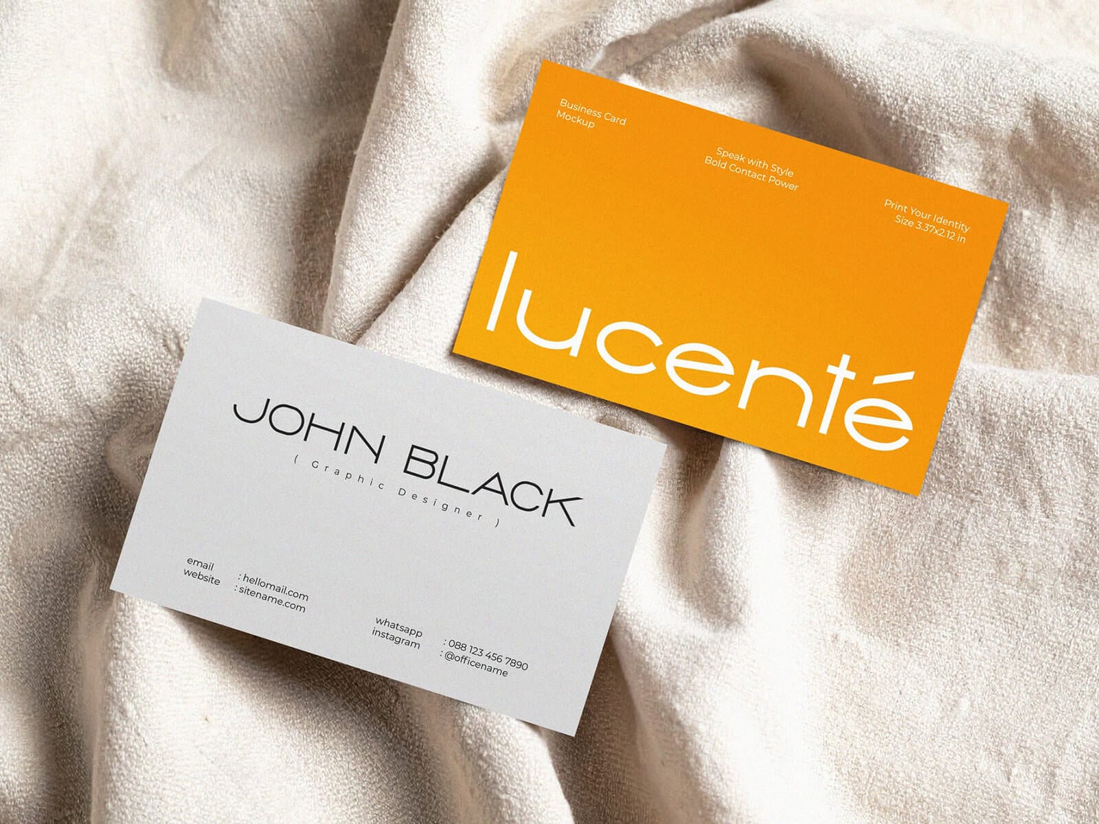 Free Soft Fabric Business Card Mockup PSD