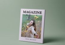 Free Studio Magazine Cover Mockup PSD