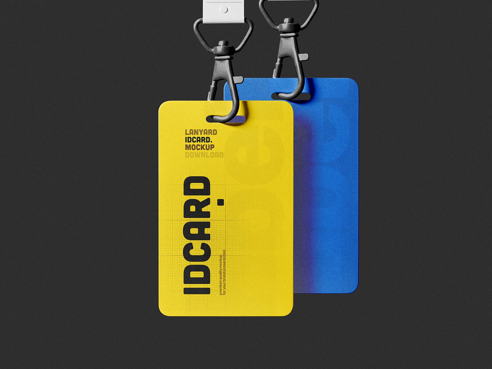 Free Two Hanging Lanyard ID Card Mockup PSD