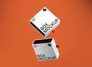 Free Floating Magnetic Packaging Mockup PSD