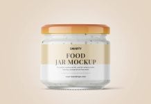 Free White Sauce Jar Mockup PSD