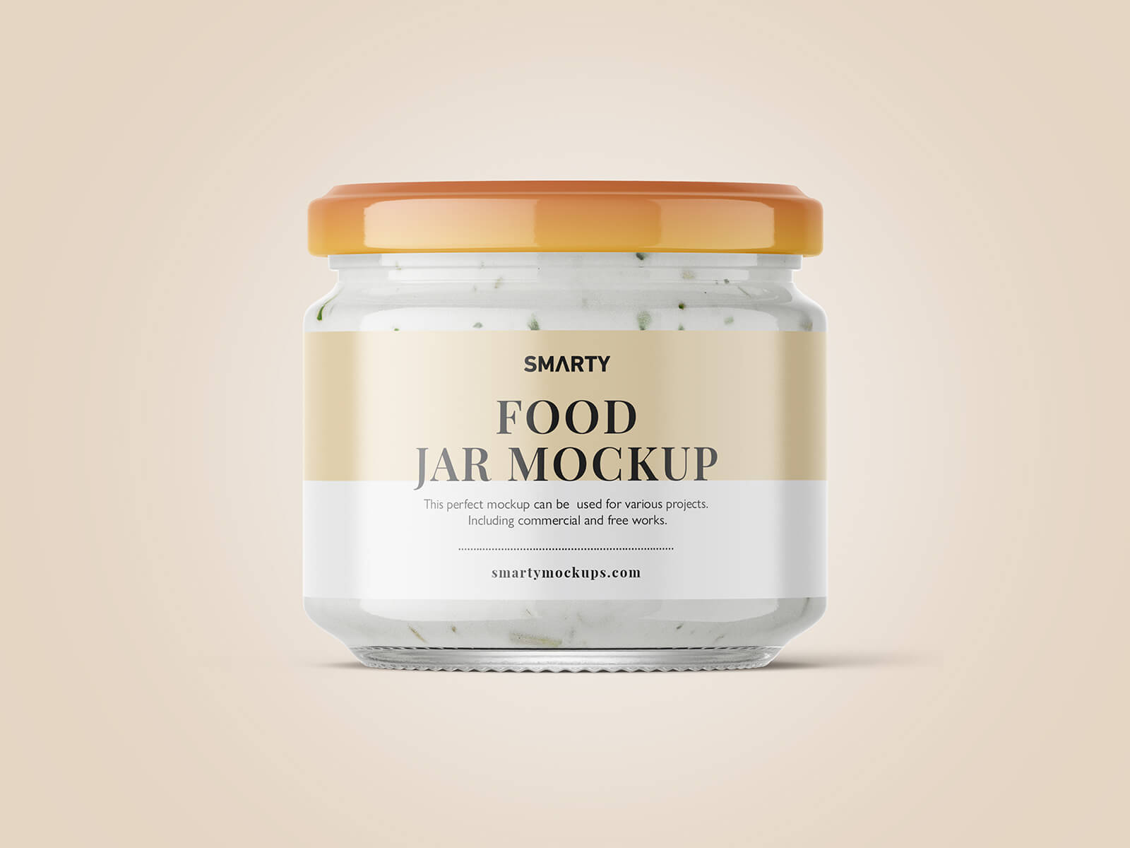 Free White Sauce Jar Mockup PSD