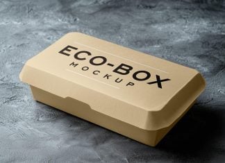 Free Disposable Food Lunch Box Mockup PSD