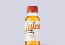 Free Carbonated Drink Apple Juice Mockup PSD