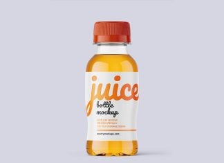 Free Carbonated Drink Apple Juice Mockup PSD