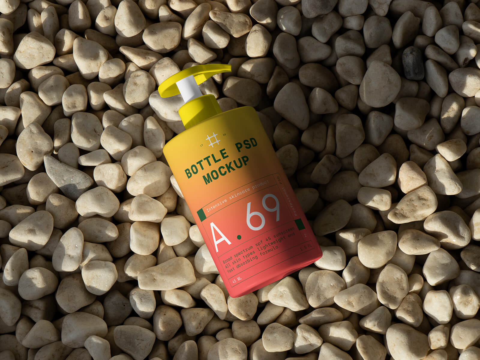 Free Sunscreen Cream Pump Bottle Mockup PSD