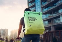 Free Delivery Backpack Mockup PSD