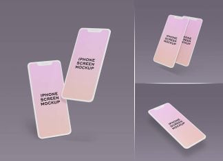 Free iPhone Screen UI / UX Mockup PSD Set