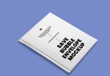 Free Flat Bubble Envelope Mockup PSD