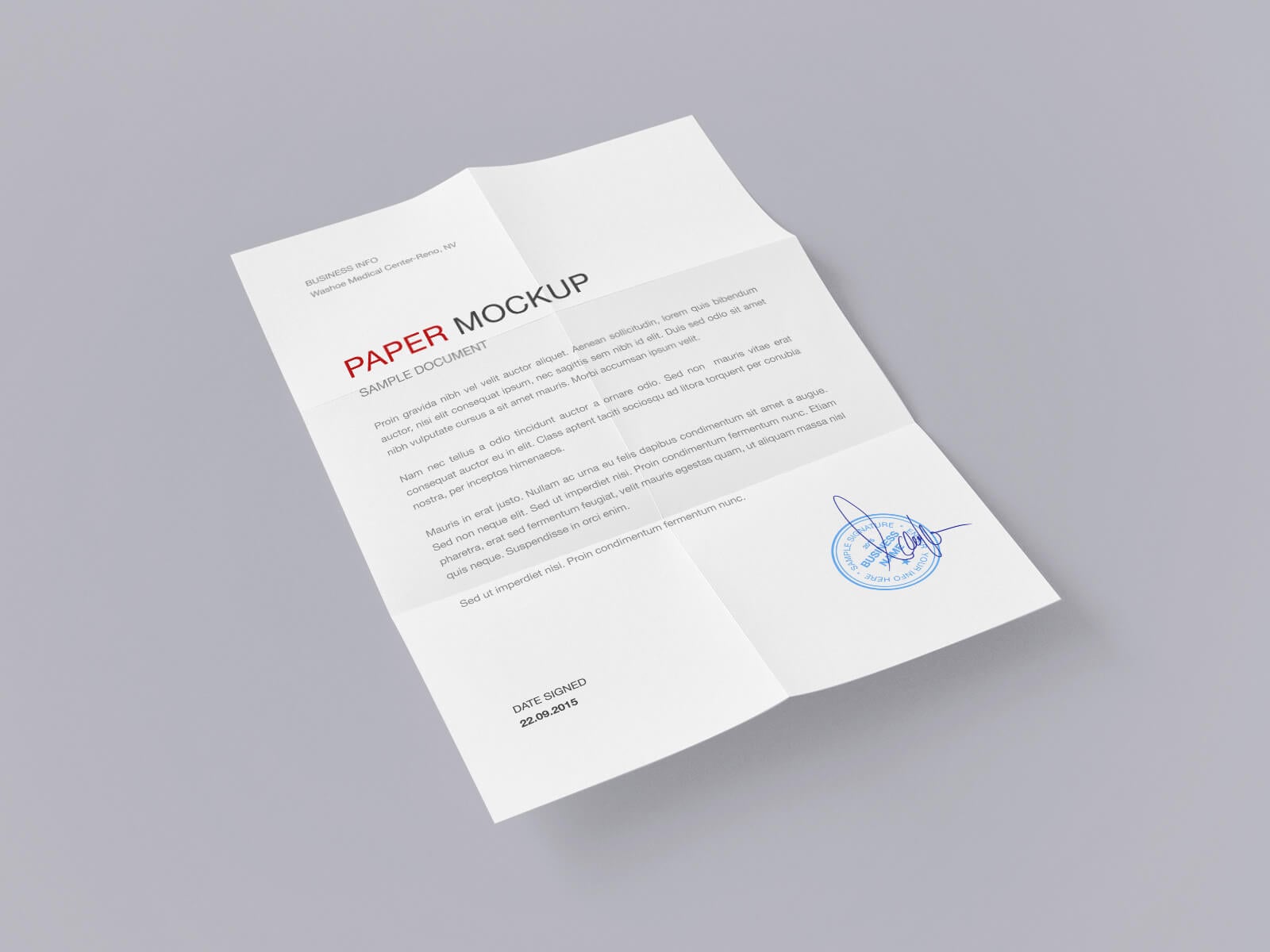 Free Letterhead / Resume Paper Mockup PSD