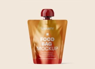 Free Metallic Kids & Toddlers Food Pouch Mockup PSD