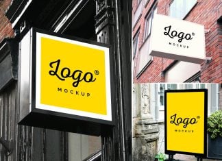 Free Mounted & Water Base Pavement Sign Mockups