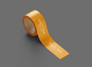 Free Perspective Duct Tape Mockup PSD