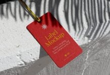 Free Shadow Hanging Tag Mockup PSD