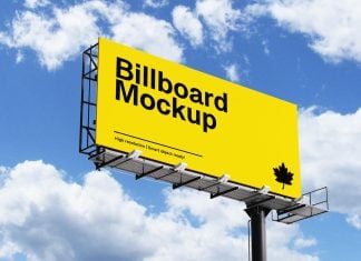 Free 2 Outdoor Advertising Landscape Billboard Mockup PSD Set
